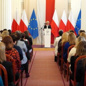Uczestnicy uroczystości z udziałem podkarpackich nauczycieli