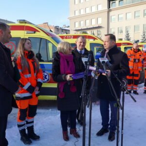 Wojewoda podkarpacki Teresa Kubas-Hul podczas konferencji prasowej