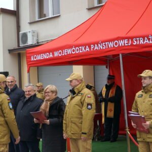 Uczestnicy narady strażackiej