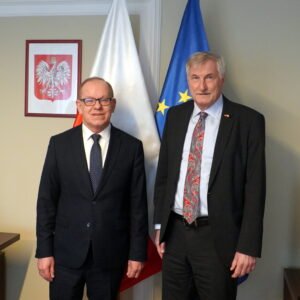 I wicewojewoda podkarpacki Wiesław Buż i konsul generalny Niemiec w Krakowie Holger Mahnicke