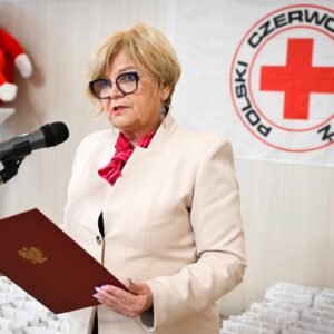 Wojewoda podkarpacki Teresa Kubas-Hul podczas przemówienia