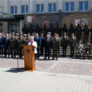 Uczestnicy przysięgi wojsk obrony terytorialnej