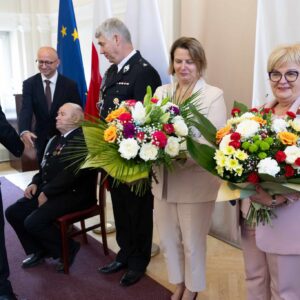 Uczestnicy uroczystości strażackich