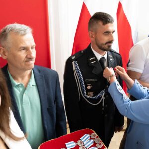 Uczestnicy uroczystości z okazji święta krwiodawców