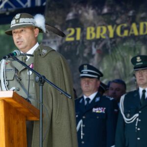 Uczestnicy Święta 21 Brygady strzelców Podhalańskich