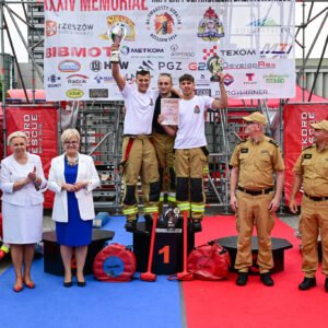 Uczestnicy zawodów strażackich
