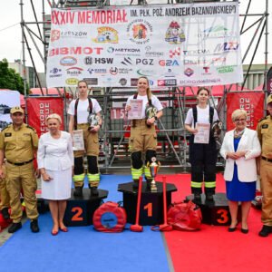 Uczestnicy zawodów strażackich