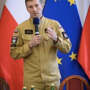 Uczestnicy spotkania dotyczącego obrony cywilnej